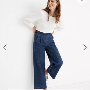 Pleated Wide-Leg Jeans in Seabrook Wash